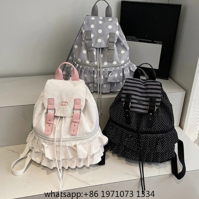 Women'S Bags Holiday - Ruffles Spliced Mochilas Mujer Polka Dot