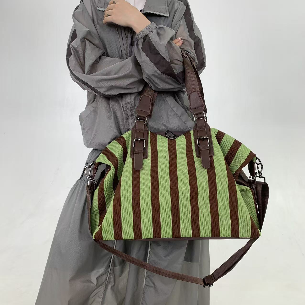 Ladies' fashionable striped ve - Women Bags Deals review and price
