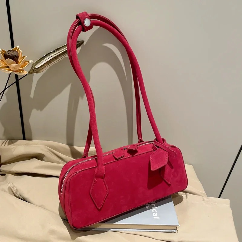 Faux Suede Zipper Solid Color  - Women Bags Discount review and price