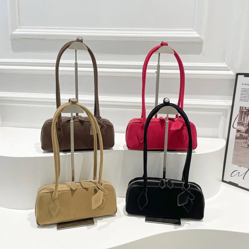 Faux Suede Zipper Solid Color  - Women Bags Discount review and price