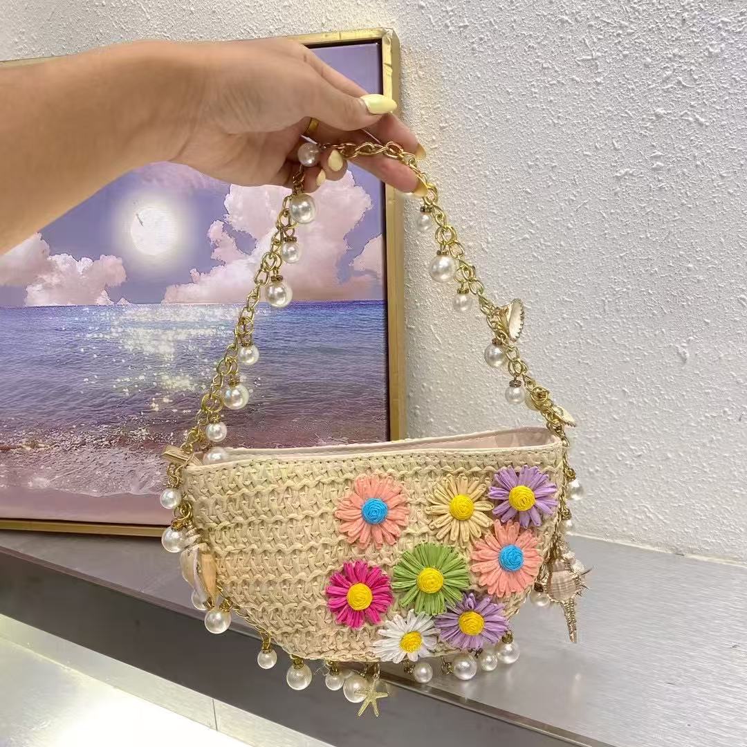 Beads Beading Chain Women Hand - Women'S Bags Holiday review and price